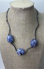 925 Sterling Sodalite & Curved Bar Beaded Necklace 46.6g — photo 1
