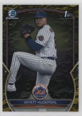 2023 Bowman Draft Chrome Yellow Lunar Crater Refractor 38/75 Wyatt Hudepohl 1jv3