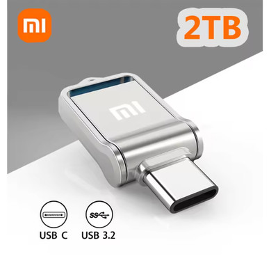 2TB USB 3.0 OTG Flash Drive Typ-C Metall High-Speed Pendrive Handy & PC Tablet