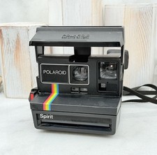 Vtg Polaroid Camera Spirit One Step 600 Land Instant Rainbow Stripe Tested