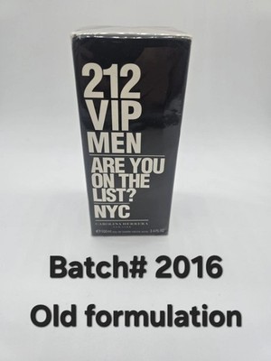 212 Vip Men by Carolina Herrera  New Sealed EDT 100ml Old Rare Batch  Year 2016
