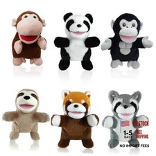 6 Pcs Animal Hand Puppets for Kids - 10 Inches Soft Plush with Fun Animals