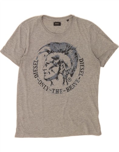 Camiseta DIESEL Para Hombre Gráfica Top Gris Medio DS59
