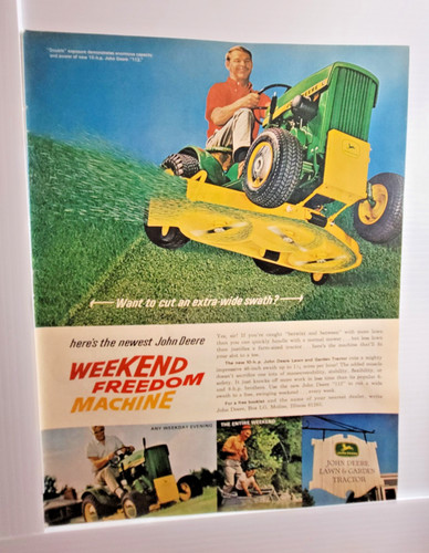 1967 John Deere Weekend Freedom Machine Lawn & Garden Tractor 11x14 ad