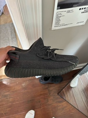 adidas Yeezy Boost 350 V2 Black Reflective Primeknit Lace Up Men's Sneakers