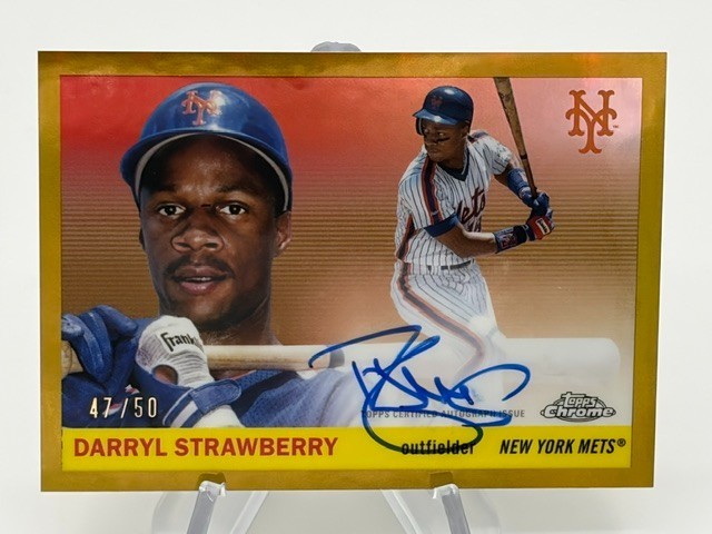 2025 Topps Chrome Platinum Darryl Strawberry Gold Refractor Auto /50 #CPA-CS