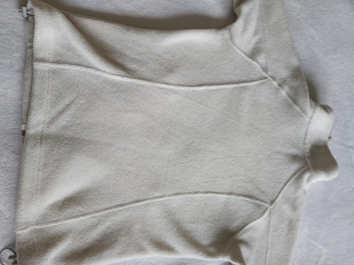 Columbia Women's Full Zip Fleece Jacket Cream Ivory SMALL Fall Spring Light - Picture 10 of 11