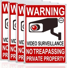 🔥 4-Pack No Trespassing Signs – Private Property Warning Signs | 8x12" Rust-Fre