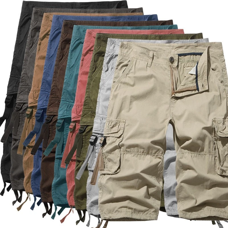 Mens Cargo Shorts Combat Twill Work Camo Army Military 3/4 Length Pants UK Size