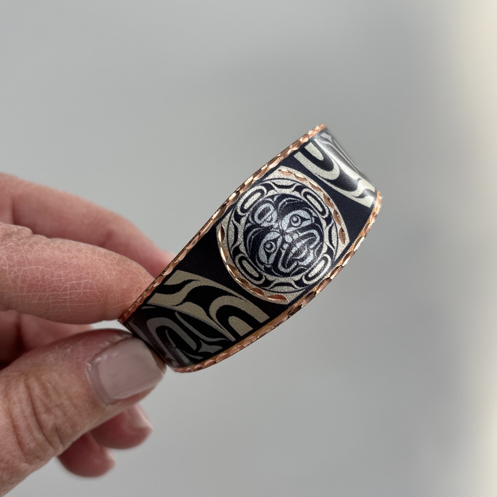 Andy Everson Bracelet Signed Copper Cuff Kwakwaka… - image 12