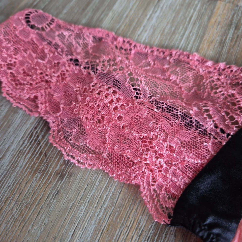 Kiki De Montparnasse Mujer Negro Jolie Tanga Panty Talla Mediana Rosa Negro Nuevo Foto 4 de 4