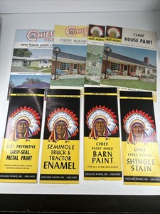 Lot Of 8 Vintage Chief Paints Brochures-Truck Enamel, Barn, Shingle, House Paint