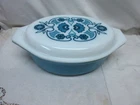 Vintage Pyrex Horizon Blue Casserole Dish Mid-Century 2.5 quart