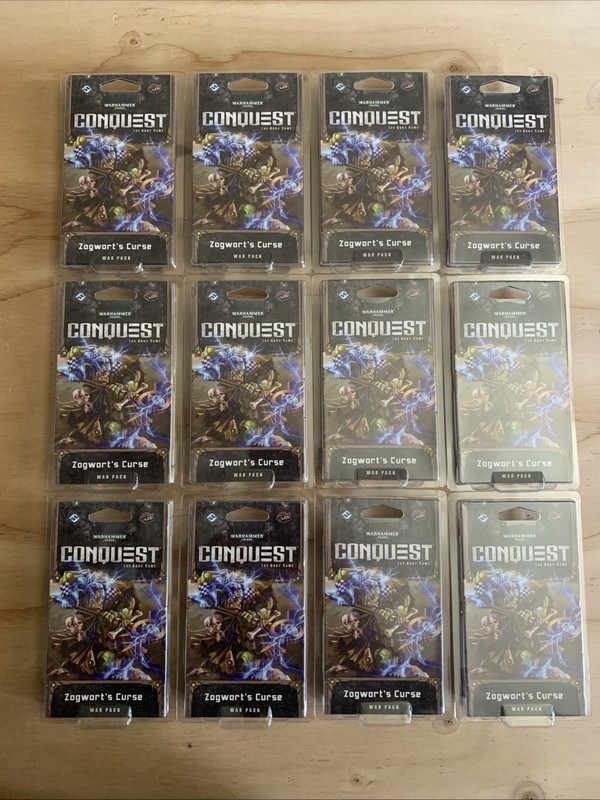 Lot Of 12 Warhammer 40k Conquest The Card Game "Zogwart's Curse" War Pack…