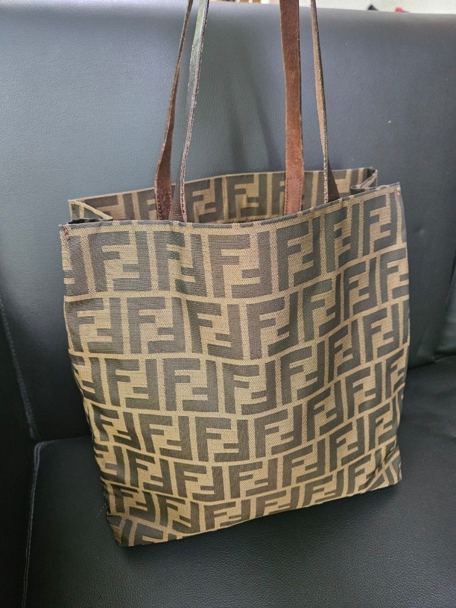 RARE FENDI Zucca Pattern Tote Bag in Excellent Condition