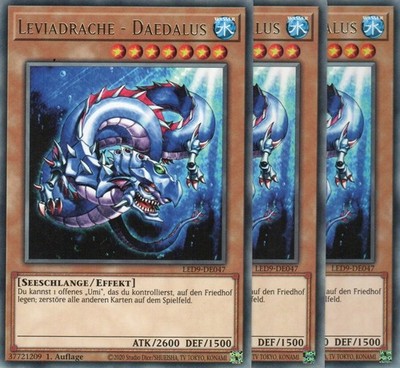 yugioh 3x Leviadrache - Daedalus LED9-DE047 RARE 1Auflage Deutsch
