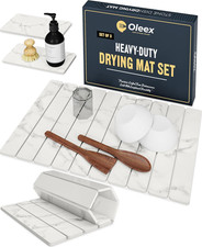 Oleex 3-Pack Stone Dish Drying Mat Set Includes 1 Large 24  X16   2 Small 4  X9  