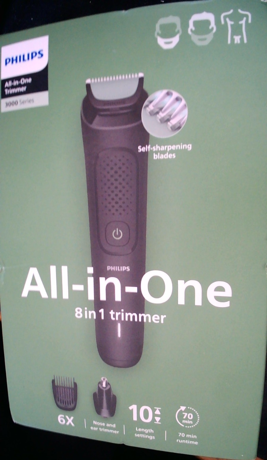 Philips 3000 Series All-in-One 8 in 1 Trimmer. 70min runtime. 10 length settings