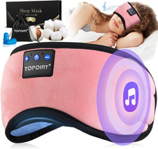 Sleep Mask Headphones Bluetooth 5.2 Wireless, Blackout Eye Mask for Women Men Sl