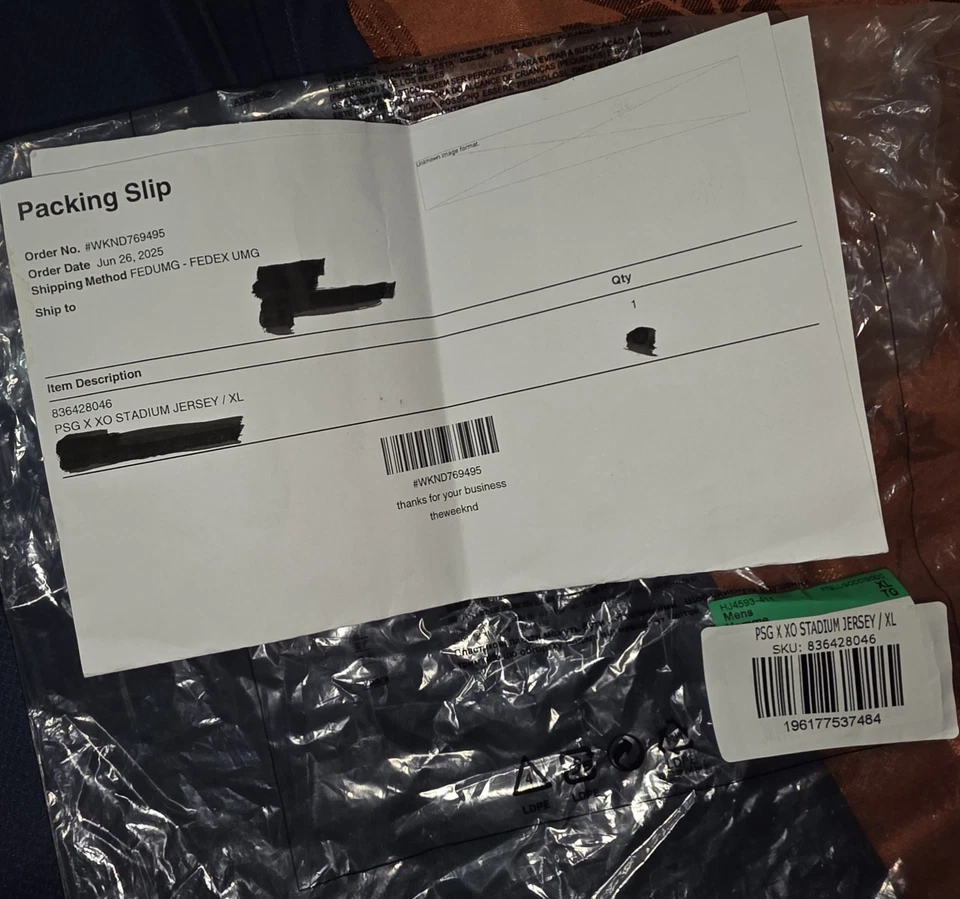 The Weeknd Psg Xo 体育场球衣尺寸 XL — 第 3/4 张图片