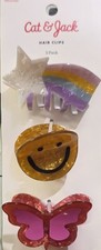 Girls 3 Pack Claw Clip Multicolored Cat Jack Hair Clips