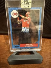 2022 Topps Clearly Authentic Jesse Winker Blue Reds Auto /25