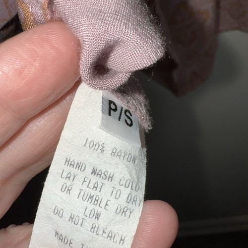 Jen's Pirate Booty Rayon Button Front Top Blouse-Kimono Sleeves-Dusty Pink-Small - Picture 10 of 10