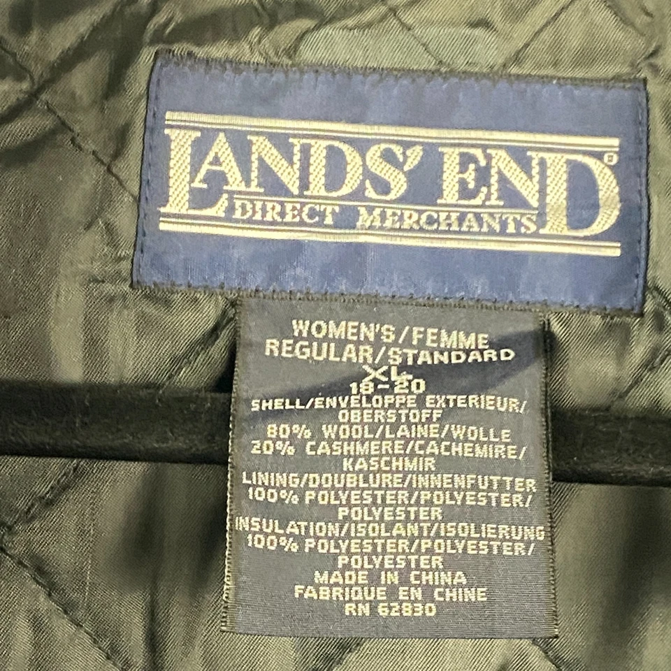 Chaquetón de lana Lands’ End para mujer XL aislante Tiroler Loden azul marino Foto 4 de 4