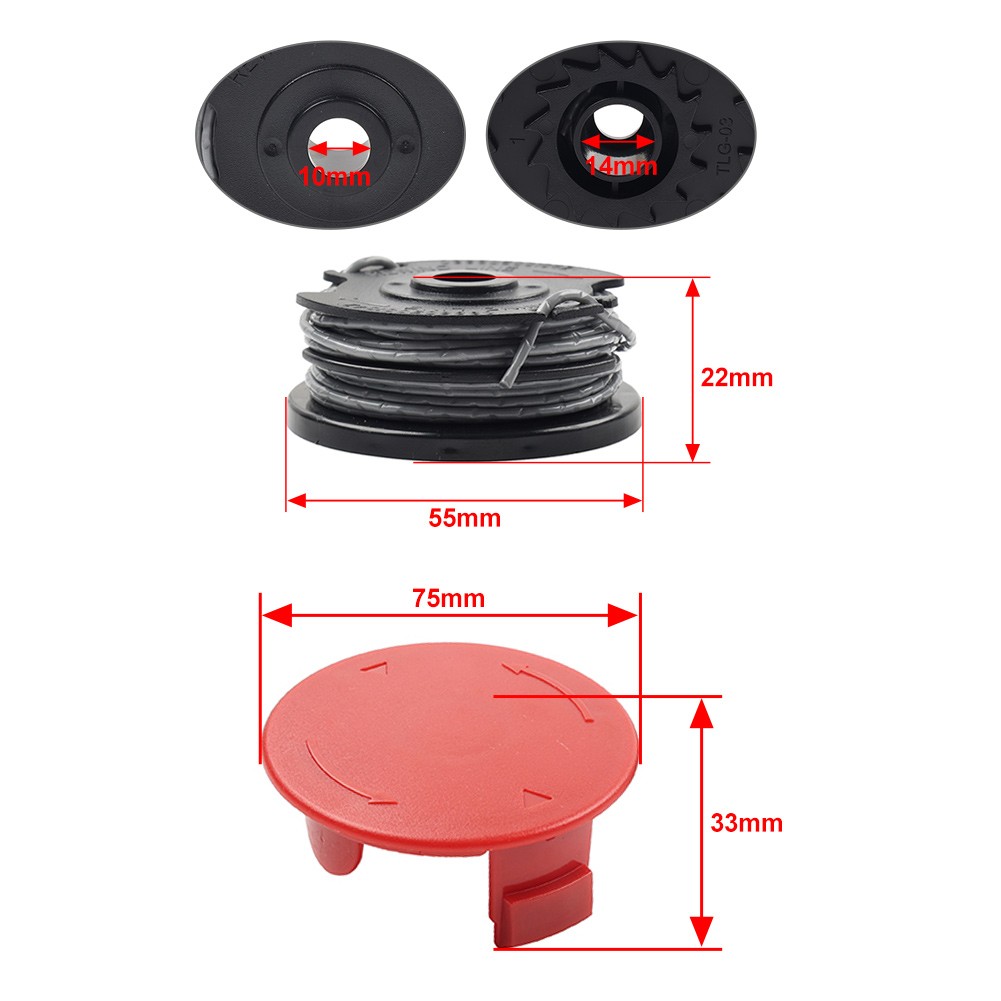 3x Strimmer Spool Line w/ Spool Cover for Art 24 27 30 30-36 LI F016800351
