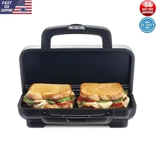 Hot Sandwich Maker Nonstick Plates Grilled Panini Press Compact Easy Clean 700W