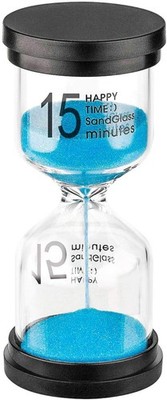 15 Minute Sand Hourglass Timer: Plastic Sand Clock 15 Min, Hour Glass Colorfu...