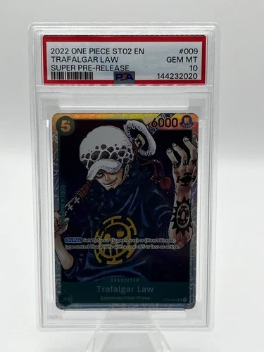 One Piece 2022 Super Pre-Release Trafalgar Law ST02-009 PSA 10