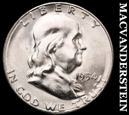 1954-S Franklin Half Dollar- Silver Choice Gem Brilliant Uncirculated++++ #i530