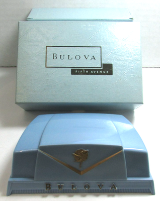 Bulova Light Blue Jewelry Presentation Box 1950’s Vintage Bulova Miss America Watch Box Blue & Gold 1950 main image 2