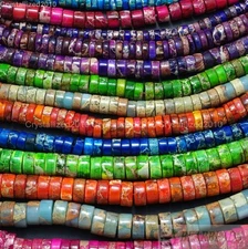 Natural Sea Sediment Jasper Gemstone Heishi Spacer Loose Beads 4mm 6mm 8mm 16"