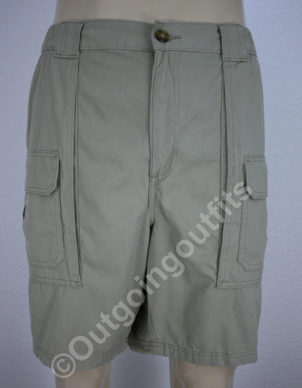 NEW CROFT & BARROW Men's Beige Elastic Waist Cargo Shorts Size 50