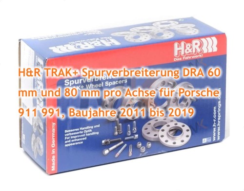 H&R Trak + des Platines Dra 60mm & 80mm / Axis pour Porsche 911 991 (2011-2019) - Photo 3 sur 4