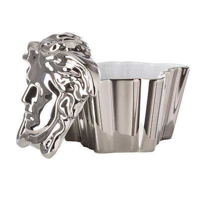Versace Rosenthal Gypsy Medusa Silver Porcelain Jewelry Trinket