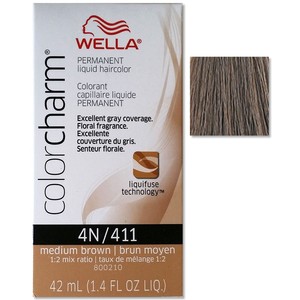 Wella 4n 411 Medium Brown Permanent Liquid Hair Color 1 4oz Ebay