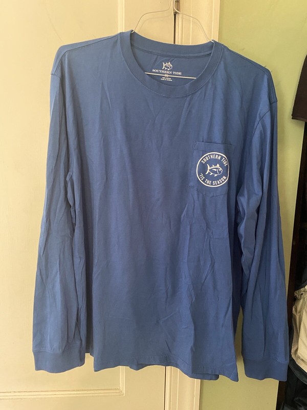 Southern Tide Xl Blue Long-sleeve Tee Holiday Tis The Season
