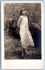 Postcard RPPC Pretty Young Woman Posing In Dress NOKO R60