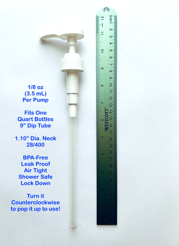 Quart Bottles Pump Dispenser Heavy Duty - 1/8 oz /Pump Soap Shampoo Conditioner - Picture 2 of 3