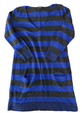 Soft and Comfortable Sweater Dress Pockets L can be worn as a Top Black and Blue
