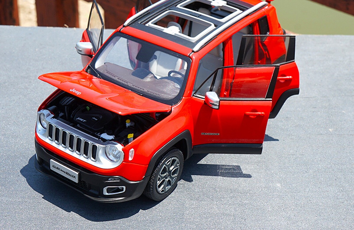 1/18 Scale Jeep Renegade Suv Red Diecast Car Model Toy