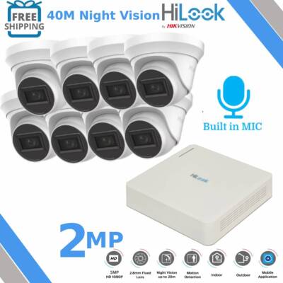 HIKVISION CCTV HD 1080P AUDIO NACHTSICHT OUTDOOR DVR HEIMSICHERHEITSSYSTEM KIT
