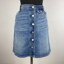Gap 1969 Womens 26 Button Fly Denim Jean Skirt Boho Festival Summer Y2K NM