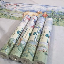 4 Roll LOT Wallpaper Border Jack Beanstalk Castle Fairytale Nursery Bedroom