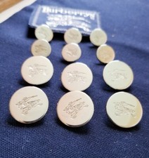 Burberry London Knight Coat of Arms RARE Silver Lot 20mm & 15mm Blazer Buttons