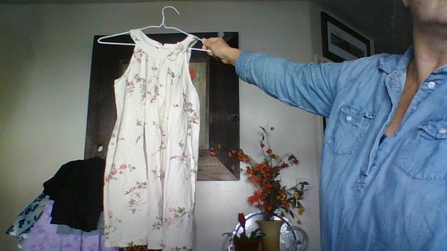 PRETTY! Pink rose biege child's long linen dress for a 9 year old BOHO STYLE WOW - Picture 2 of 8