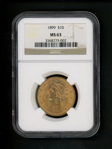 1899 US $10.00 Gold Liberty $10 Eagle NGC MS 63 UNC Original Surfaces Patina GEM